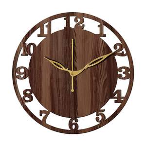Horloge murale décorative silencieuse élégante en bois MDF moderne pour salon, chambre à coucher, bureau - Product Image 3