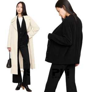 เสื้อคาร์ดิแกนคอวีแขนยาวผ้าแคชเมียร์สำหรับผู้หญิง สวมใส่ได้ทุกฤดู - Product Image 4