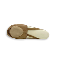 Chaussures de danse demi-semelle en cuir souple pour pirouettes et tours de danse, avec bande élastique et doublure en coton - En stock