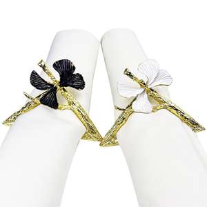 Anneaux de serviette décoratifs finition or pour table à manger, accessoire de vaisselle de luxe pour mariages et fêtes - Product Image 1