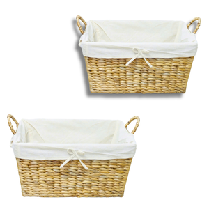 Handcrafted WATER HYACINTH STORAGE <b>BASKET</b> Laundry <b>Basket</b> <b>Large</b> Capacity Organizer Vietnam Home Decor - Product Image 1
