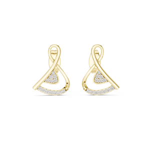 Juego de pendientes de diamantes cultivados en laboratorio únicos en oro amarillo de 18 quilates para compromiso, boda, fiesta, evento, regalo de San Valentín, uso diario para mujer - Product Image 1