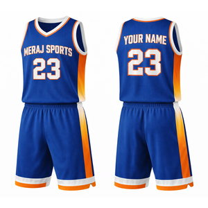 Ensemble de maillot et short de basket-ball personnalisé unisexe, imprimé numériquement, respirant, léger, séchage rapide, 100% coton, athlétique - Product Image 1