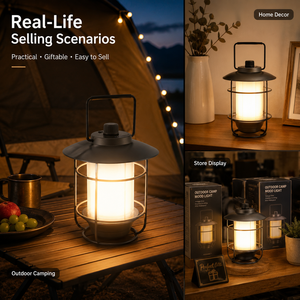 Lámpara LED Recargable Retro para Camping <span class=keywords><strong>y</strong></span> Senderismo con Regulación Continua <span class=keywords><strong>y</strong></span> Larga Duración, Linterna Portátil para Acampar - Product Image 2