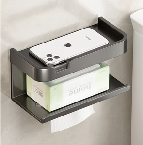 Porte-papier toilette mural moderne sans perçage, support de rangement auto-adhésif pour rouleaux de papier, accessoire de salle de bain - Product Image 3