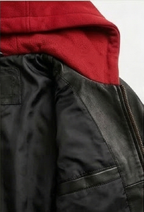 Chaqueta con Capucha de Cuero Negra para Hombre, Corte Ajustado, con Cierre, Estilo Casual Urbano, Ropa de Invierno, Calidad Premium, Elegante, Resistente al Viento, con Calefacción - Product Image 5