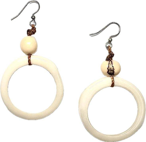 Pendientes de Hueso con Diseño Antiguo, Forma Ovalada, con un Patrón de Joyería Tradicional para Mujer, para Uso en Compromisos y Bodas - Product Image 6