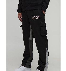 กางเกงขายาวทรงสลิมฟิตแฟชั่นสตรีทลำลองสำหรับผู้ชาย แต่งกระเป๋าคาร์โก้พรีเมียมแบบซ้อนกัน ดีไซน์สีบล็อกที่ข้างตัว ผลิตจากผ้าฝ้ายย้อมสี - Product Image 4