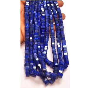 5 brins de perles de lapis-lazuli de 7 mm à 10 mm, forme boîte, 1508 carats, longueur 16 pouces, Iroc Sales, perles de pierres précieuses bleues pour la création de bijoux - Product Image 6
