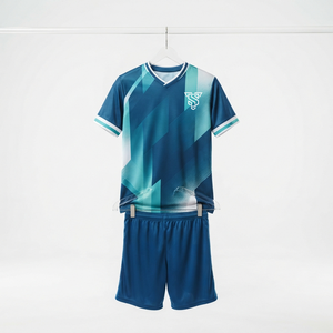 Camiseta de Fútbol Unisex con Degradado Azul, Manga Corta, Absorbe la Humedad, Transpirable, Poliéster, Impresión por Transferencia de Calor, Ajuste Atlético, para Todos - Product Image 2