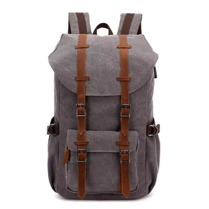 Canvas Laptop <b>Backpack</b> Unisex Retro Style 20-39L Durable Softback with Buckle Closure and Shoulder <b>Straps</b> - Product Image 2
