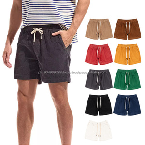 Velours côtelé respirant Vintage 300g coton lourd cordon taille élastique course Gym haute qualité Logo personnalisé hommes Shorts athlétiques - Product Image 1