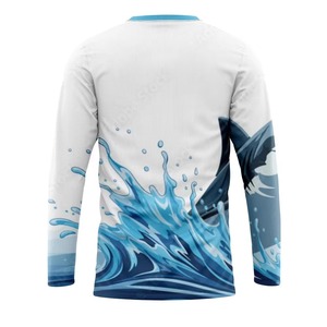 T-shirts de pêche pour hommes à manches longues, respirants, antibactériens, personnalisables, à séchage rapide, avec sublimation intégrale, UPF 50, taille plus - Product Image 2