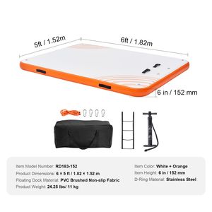 Piattaforma Galleggiante Gonfiabile Antiscivolo 6 X 5FT con Borsa per il Trasporto, Struttura per Divertimento Acquatico - Product Image 4