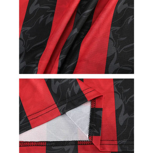 Conjunto de Camiseta de Fútbol Sublimada a Rayas Rojas y Negras para Hombre, Manga Corta, Absorbe la Humedad, Ajuste Atlético, Uniforme de Fútbol - Product Image 5