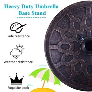 Base per Ombrellone da Giardino/Patio in Bronzo Rinforzato da 18 Pollici, 30 libbre, con Perno Verticale in Resina+Acciaio e Manopola Girevole per Stabilità Massima - Product Image 4