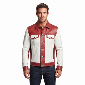 Camisa de cuero premium para hombre con botones, camisa de cuero para hombre con bolsillos en el pecho, camisa de cuero para hombre con mangas largas - Product Image 6