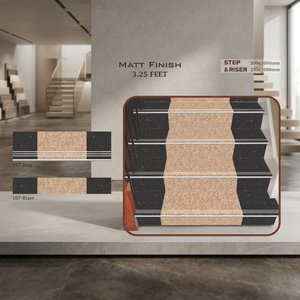 Luxury Matte Marble Porcelain <b>Step</b> Riser Tiles 200x1200mm Anti-Slip Stair Treads for Bathroom and Premium Architecture - Product Image 1