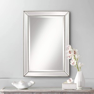 Acacia Wood Minimalist Rectangular Mirror with <b>Floating</b> <b>Frame</b> - Wholesale - Product Image 1