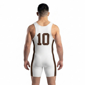 Combinaison de lutte sans manches pour homme, col ras du cou, compression, maillot de lutte sublimé pour homme - Product Image 2