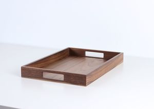 <b>Walnut</b> Wood Ottoman Tray with Handles. Living Room Hosting Decor tray Wooden Home Decor Tray for Dining <b>Coffee</b> <b>Table</b> and Office - Product Image 4