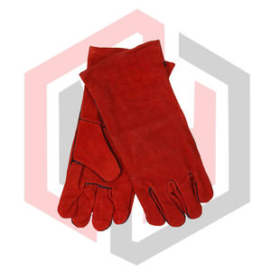 Gants de sécurité pour soudeurs en cuir rouge renforcé, résistants à la chaleur, ignifuges, anti-vibrations, avec manchette de sécurité, résistants aux déchirures, 14 pouces - Product Image 3