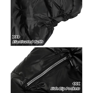 December Winter Sleeveless Glossy Puffer <b>Vest</b> Jacket Custom logo Waterproof Shiny Bubble <b>Men's</b> <b>Vests</b> With Hoodie - Product Image 5