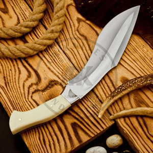 Cuchillo Bowie Clásico de Hoja Fija de Acero Inoxidable con Punta Clip, Mango Ergonómico de Hueso de Camello, Cuchillo para Caza y Camping al Aire Libre OEM - Product Image 3