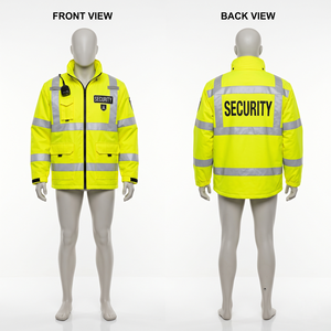 Chaqueta de Seguridad Unisex de Cuero, 320 GSM, Lona de Poliéster, Invierno, Lavada, Panel Frontal Rojo Reflectante, Diseño Personalizado con Impresión y Bordado - Product Image 5