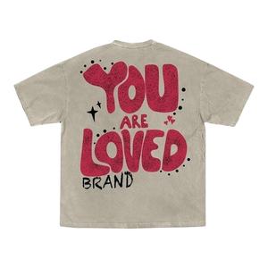 300 GSM Heavyweight Cotton Boxy Fit T Shirt Street Wear Mock Neck Drop Shoulder Camiseta de gran tamaño 100% algodón - Product Image 1