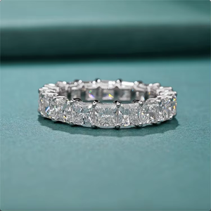 แหวนเพชรทรงปรินเซสคัท แฟชั่นจิวเวลรี่ ทอง 14k แหวนแต่งงาน แหวนหมั้น แหวนนิรันดร์ สำหรับผู้หญิง - Product Image 1