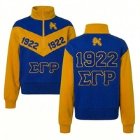 Sweat à capuche zippé en polaire pour l'hiver, brodé, en coton et élasthanne, séchage rapide, avec lettres grecques Gamma Sigma Rho, pour fraternités et sororités