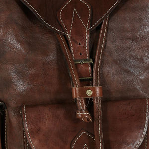 Biyadina Sac à dos unisexe en cuir marron de qualité supérieure fait à la main par Expert Craftsman avec fermeture éclair Style vintage - Product Image 4