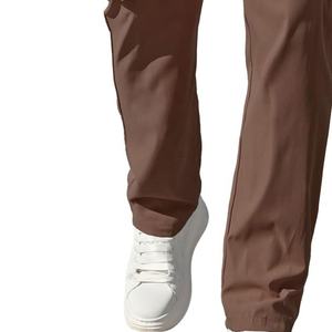 Jogger en toile léger taille moyenne pour hommes Pantalon cargo respirant décontracté avec fermeture éclair et poches - Product Image 4