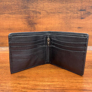 Portefeuille en cuir usiné à la main de Style de mode à deux volets de grande capacité mince pour hommes en cuir véritable petit portefeuille tenir la carte d'identité de pièce de monnaie en espèces - Product Image 6