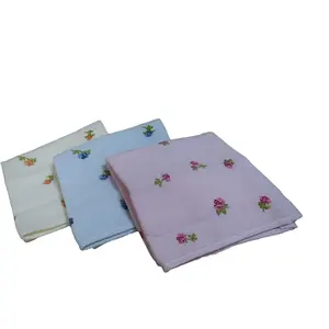 Serviette de cuisine en coton mousseline, motif floral, pour thé, logo personnalisé imprimé