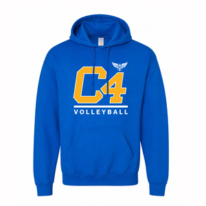 Sudadera con capucha corta para mujer con estampado de voleibol C4, con cordón en el bajo, estilo casual urbano, top con capucha. - Product Image 5