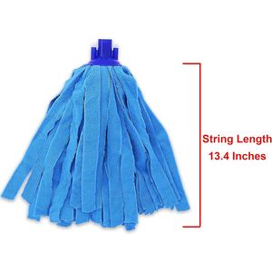 6 pezzi di ricambio per scopa in microfibra blu, compatibili con tutti i manici per scopa con filettatura standard da 0,8 pollici di diametro - Product Image 2