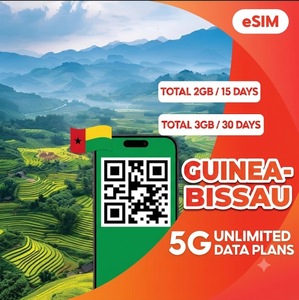 Tarjeta eSIM de viaje para Guinea Bissau de 2 GB por 15 días y 3 GB por 30 días – Internet móvil de alta velocidad con activación rápida por código QR - Product Image 1