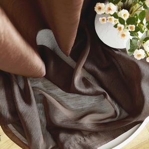 Set di 2 Pannelli per Finestra in Voile Semi-Trasparente 137 cm L x 213 cm L, Tende con Occhielli Marrone Cioccolato per Camera da Letto e Soggiorno - Product Image 6