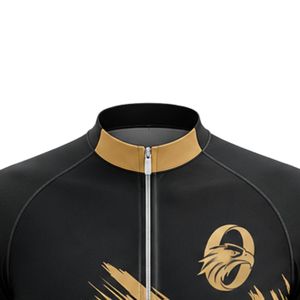 Men's Black Gold Zipper Sublimation Print <b>Cycling</b> Jersey Short Sleeve Bike Riding Shirt Athletic Outdoor Sports Clothing - Product Image 4