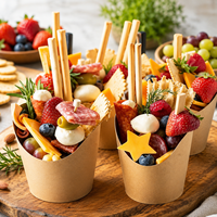 Gobelets à frites en papier kraft brun de 12 oz, supports jetables pour charcuterie et collations, pour la restauration, les fêtes et la vente en gros