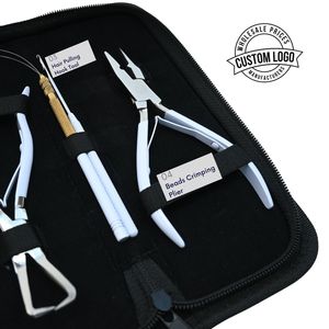 Complete Hair Extension Tools Kit <b>Beads</b> Crimping MicroLink Removal Plier Pulling Hook Threading Loop Accessories Set - Product Image 3