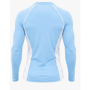 Men's Light Blue <b>Long</b> <b>Sleeve</b> Rash Guard Compression Shirt Quick Dry Athletic <b>Base</b> <b>Layer</b> Top - Product Image 6