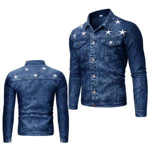 Saleh Enterprises Casual Men Regular Fit <b>Denim</b> Jacket Stone Wash Embroidered Y2K Urban Fashion Trucker <b>Coat</b> Outerwear Wholesale - Product Image 1