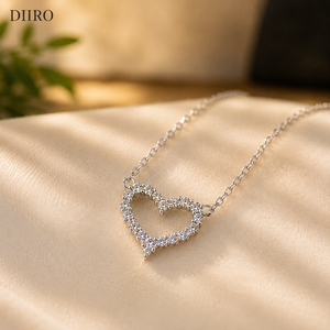 Heart Shape Round Cut Diamond Pendant Necklace 14K Plated Gold <b>Box</b> Chain Romantic <b>Valentine</b> Day <b>Gift</b> Women Jewelry - Product Image 1