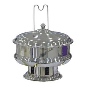 Plat à réchaud Nique Gold martelé avec support en treillis métallique noir, chauffe-plats carré en acier inoxydable pour la restauration moderne et les buffets - Product Image 4
