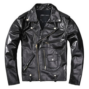 Blouson en cuir PU ajusté pour homme, tendance hiver, respirant, col montant oversize, designs OEM fins - Product Image 1
