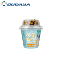 100mL gran oferta Hexagonal IML impresión personalización plástico gelatina helado yogur taza con tapa para mascotas