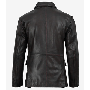 Blazer en cuir de vachette noir vieilli OEM 2026, très demandé, pour homme, haute qualité, faible MOQ, grande taille, veste d'hiver tendance - Product Image 6